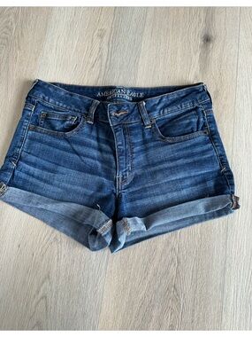 American Eagle Shortie Denim Shorts - Blue